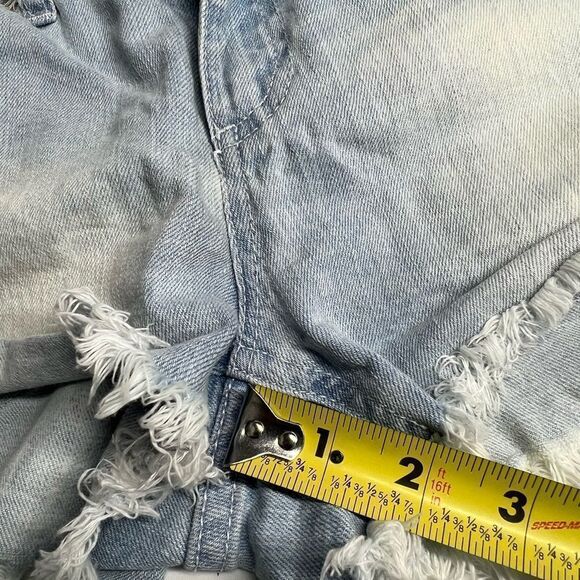 Blue Asphalt Jeans Distressed Ripped Booty Raw Hem Size 3 - Picture 7 of 8